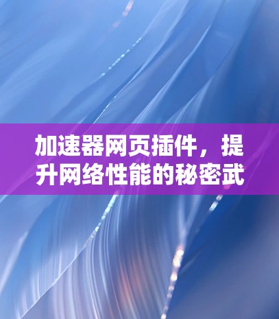 加速器网页插件，提升网络性能的秘密武器