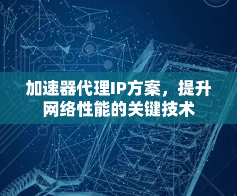 加速器代理IP方案，提升网络性能的关键技术